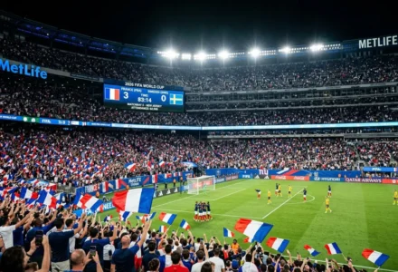 France-Suède résultat foot : score 3-0 avec buts et émotions des Bleus devant un stade plein, public brandissant des drapeaux tricolores. france suede resultat foot, match disputé.