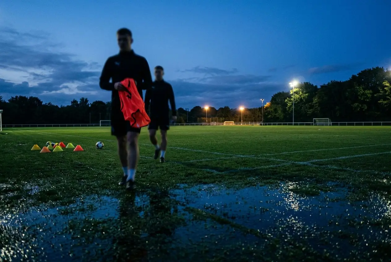 Deux joueurs de football sur un terrain d'entraînement, mercato OM en direct