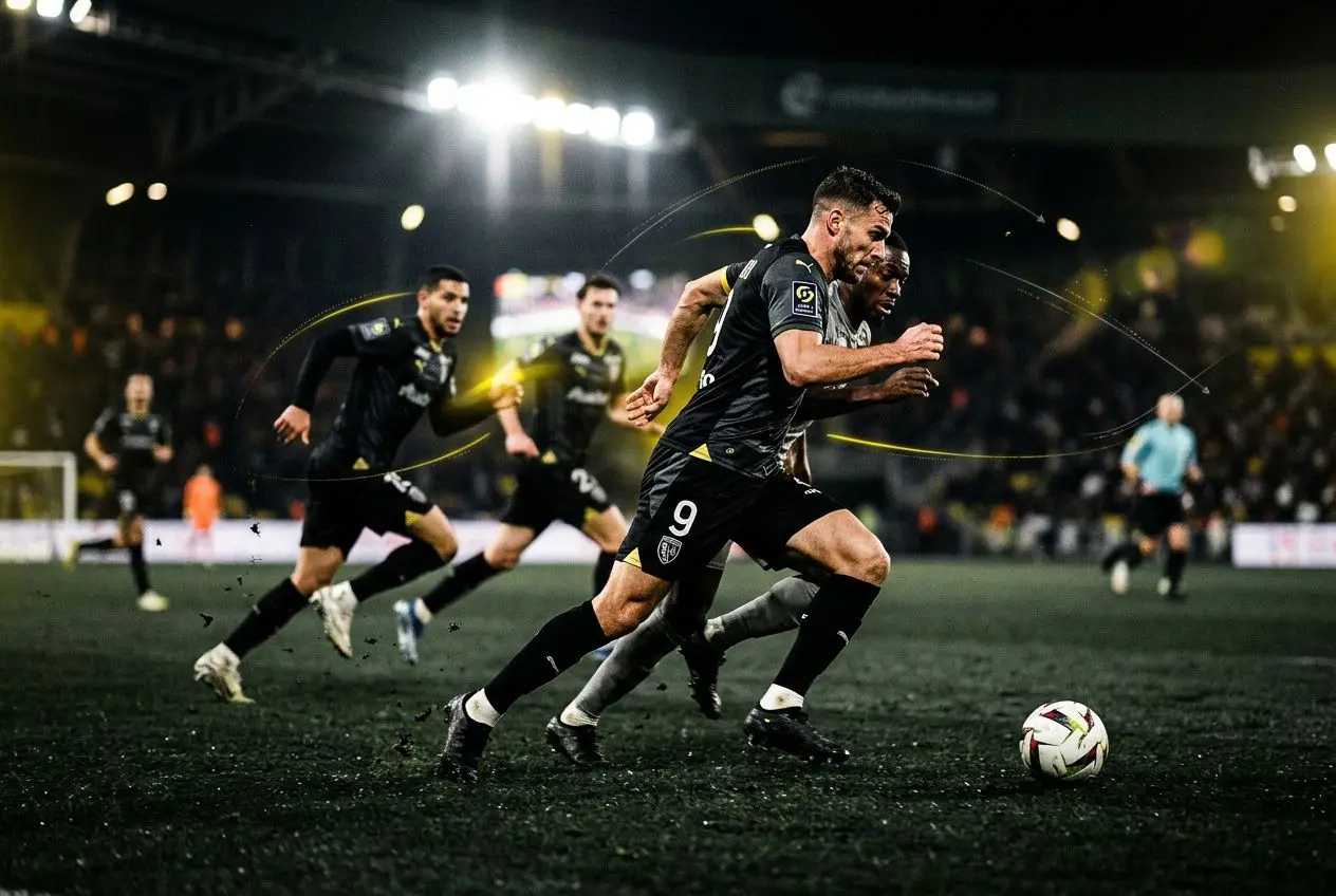 Joueur de Monaco en action lors d'un match avant Monaco OM