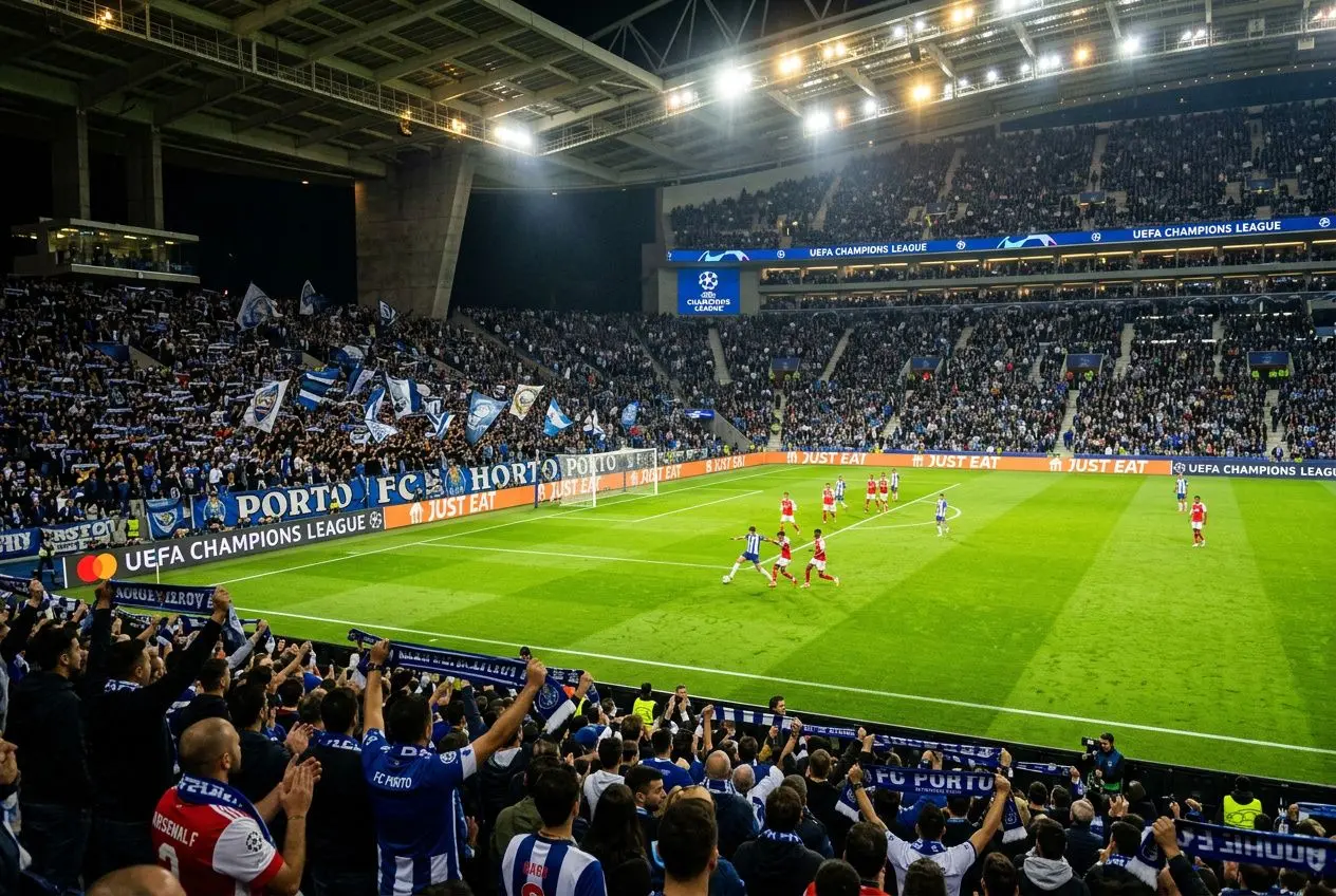 Supporters dans un stade pendant un match de Ligue des champions