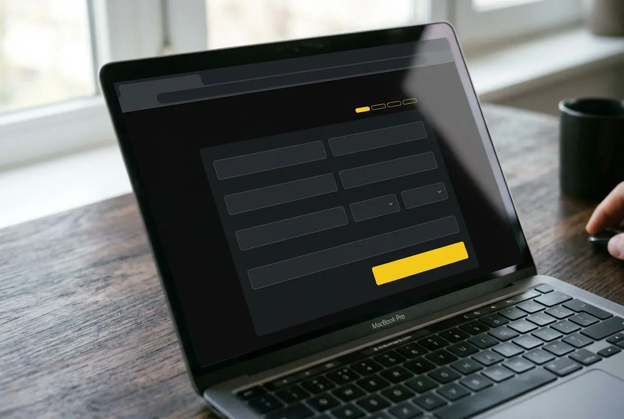 Interface de connexion ou formulaire sur un ordinateur portable, prêt à effectuer un pari en ligne, illustrant comment faire un pari sur betclic.