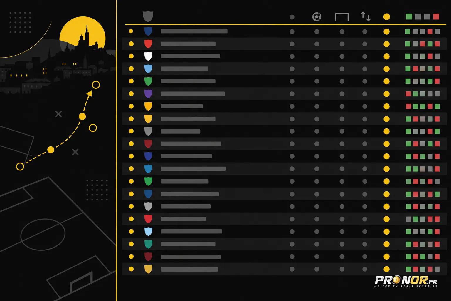 Tableau graphique présentant les transferts et les indicateurs par club dans le mercato de la Ligue 1.